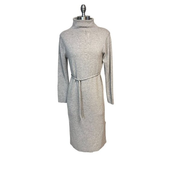 Vince Italian Grey Wool Cashmere Funnel Neck Midi Dress XXS - Picture 6 of 10